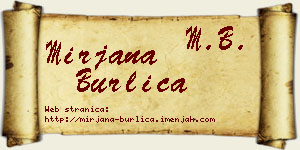 Mirjana Burlica vizit kartica